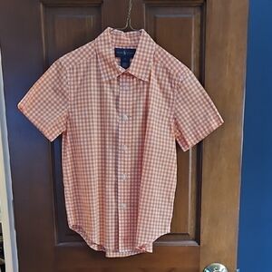Ralph Lauren Orange Gingham Short Sleeve Shirt
